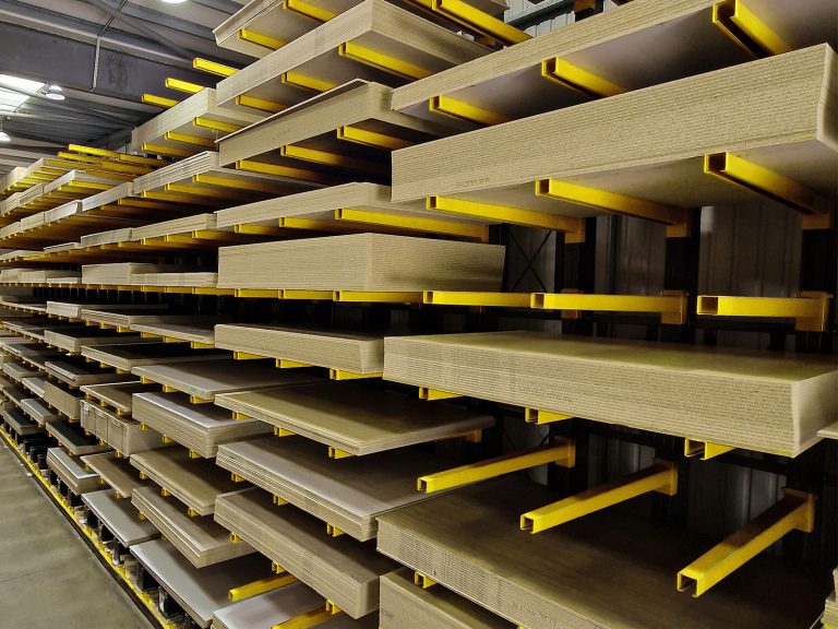 Cantilever Racking storing Panel Products and Timber